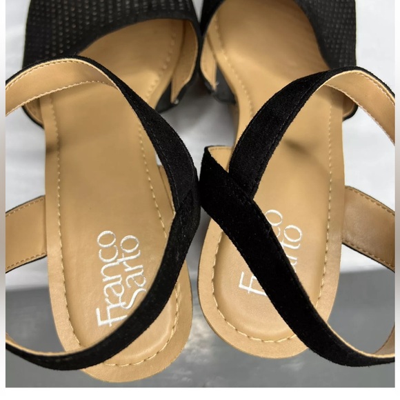 Franco Sarto Carissa Perforated Cork Wedge Sandals Black Size 11M Barely worn! - Picture 7 of 12